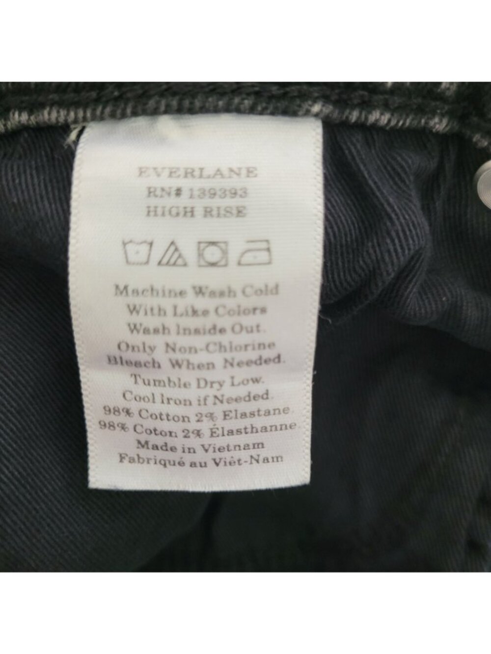 Everlane The Mid-Rise Skinny Stretch Jeans Womens Size 27 Black Denim Ankle - Picture 7 of 7